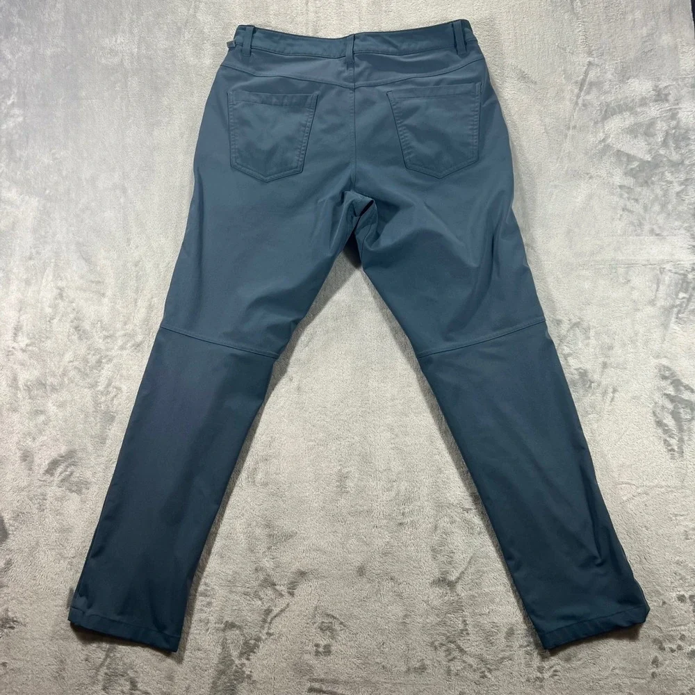 LULULEMON Commission Pant Slim Mens 32‎ Blue Gray Warpstreme Stretch Golf Office